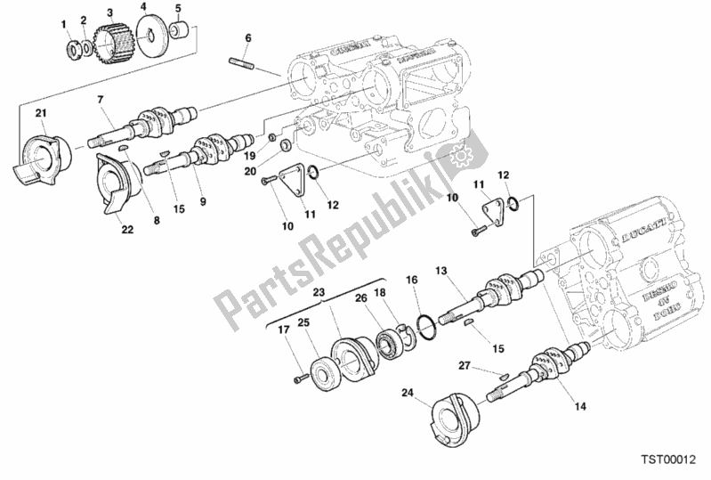 Alle onderdelen voor de 014 - Nokkenas van de Ducati Sport ST4 916 2000