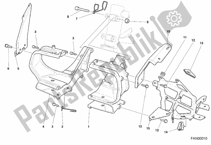 Alle onderdelen voor de Beugel, Koplamp van de Ducati Sport ST4 916 2000