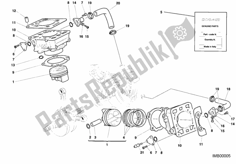 Tutte le parti per il Cilindro - Pistone del Ducati Sport ST4 916 2000