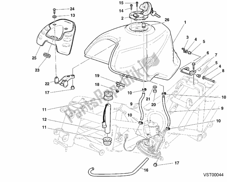 Todas las partes para Tanque De Combustible Ee. De Ducati Sport ST4 916 2000