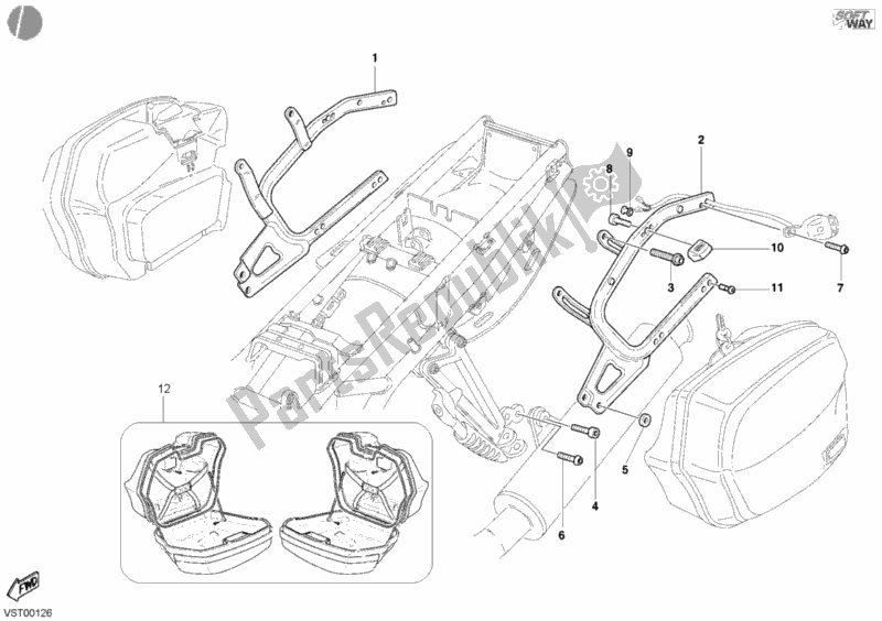 Tutte le parti per il Elementi Di Fissaggio Per Borse Laterali del Ducati Sport ST4 916 2000