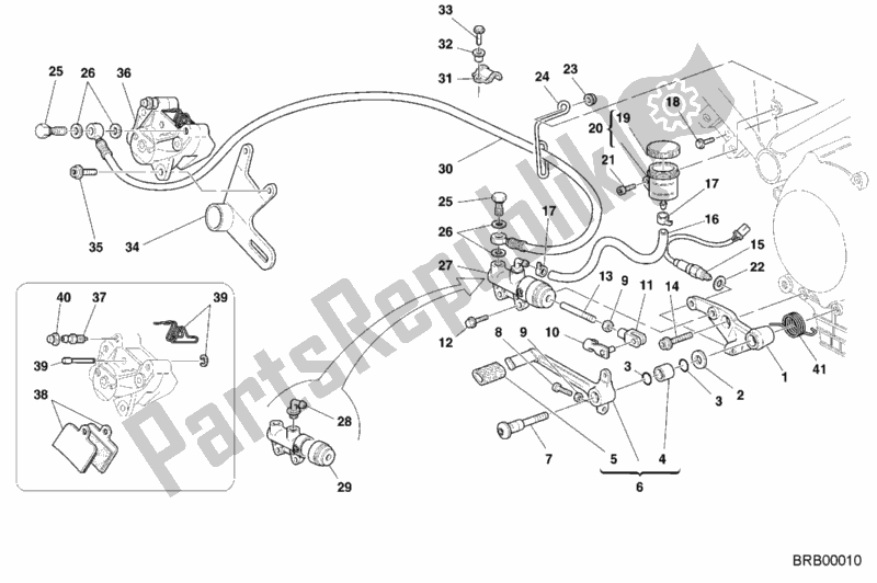 Alle onderdelen voor de Achter Remsysteem van de Ducati Sport ST4 916 2000