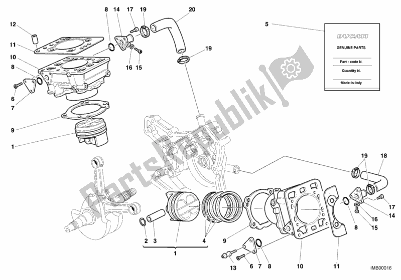 Tutte le parti per il Cilindro - Pistone del Ducati Sport ST4 916 2001