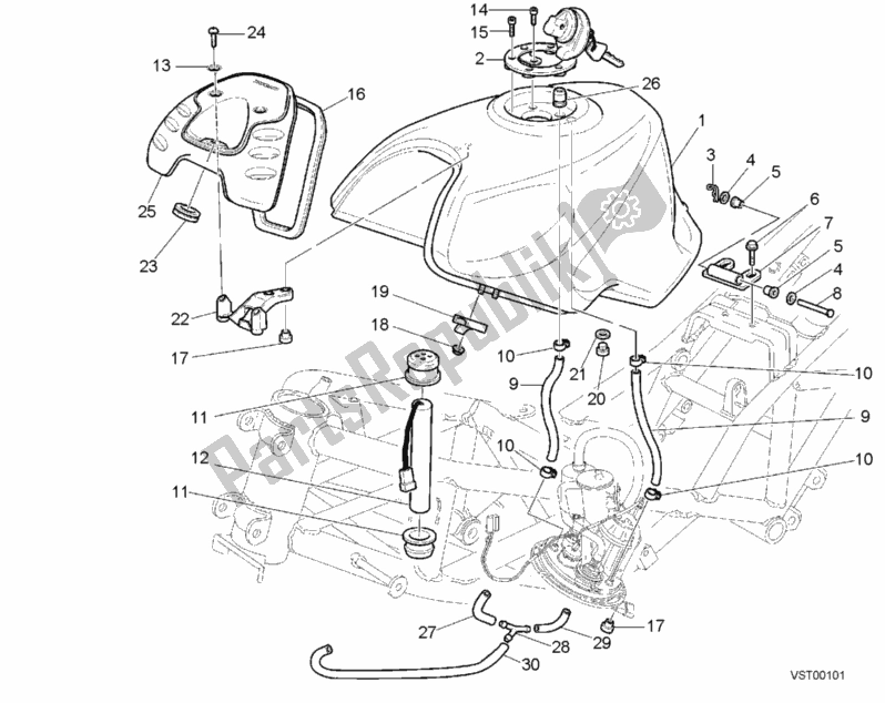 Todas las partes para Depósito De Combustible de Ducati Sport ST4 916 2001
