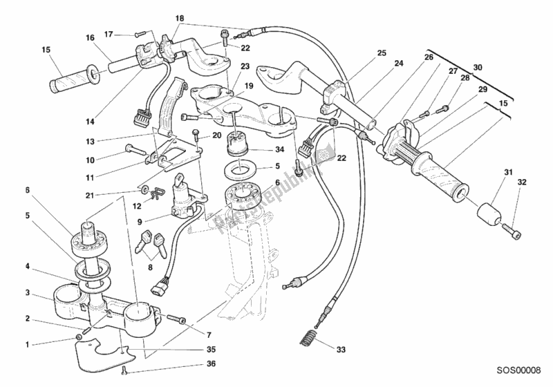 Toutes les pièces pour le Guidon du Ducati Sport ST4 916 2001