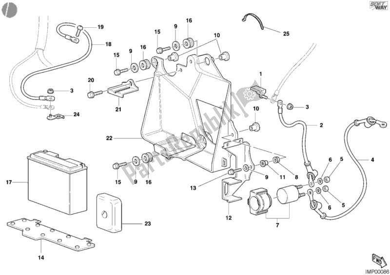 Tutte le parti per il Batteria del Ducati Sport ST4 916 2002