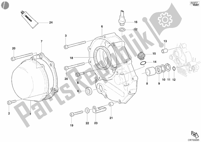 Tutte le parti per il Coperchio Frizione del Ducati Sport ST4 916 2002