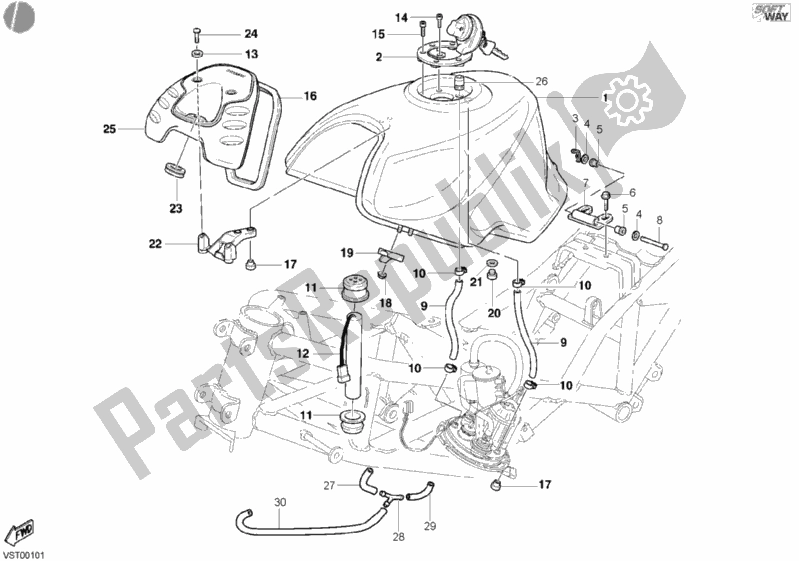 Todas las partes para Depósito De Combustible de Ducati Sport ST4 916 2002