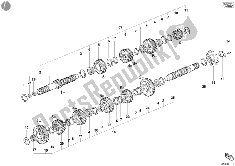 Todas las partes para Caja De Cambios de Ducati Sport ST4 916 2002