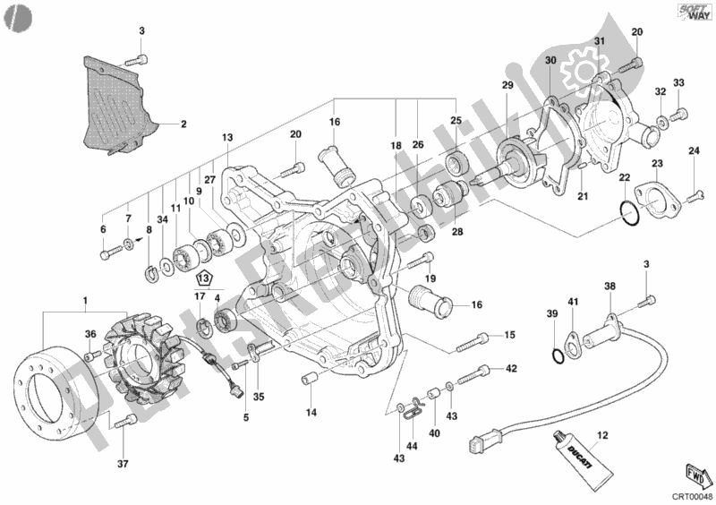 Tutte le parti per il Coperchio Del Generatore del Ducati Sport ST4 916 2002