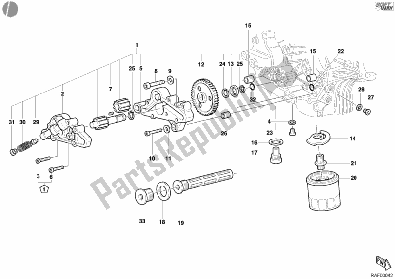 Alle onderdelen voor de Oliepomp - Filter van de Ducati Sport ST4 916 2002