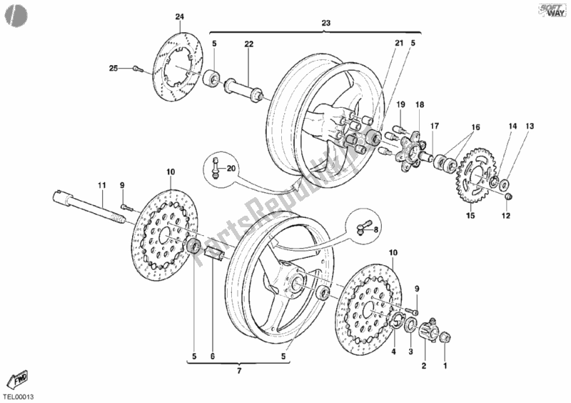 Todas las partes para Ruedas de Ducati Sport ST4 916 2002