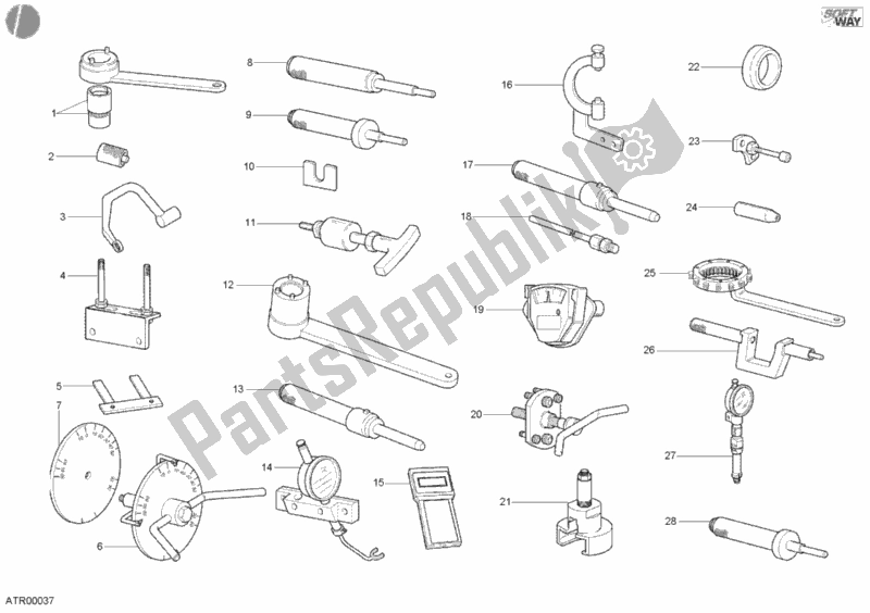 Alle onderdelen voor de Werkplaatsgereedschap, Motor van de Ducati Sport ST4 916 2002