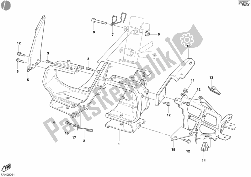 Alle onderdelen voor de Beugel, Koplamp van de Ducati Sport ST4 916 2003