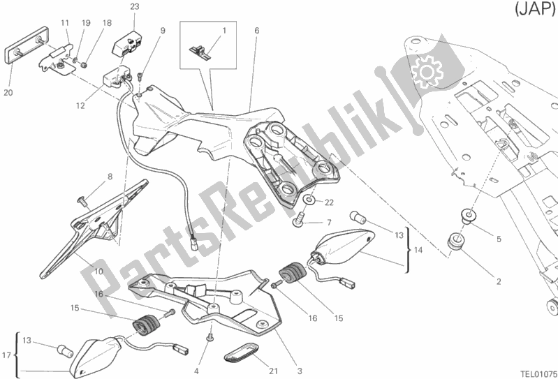 Todas las partes para 28b - Soporte De Placa de Ducati Supersport 937 2017