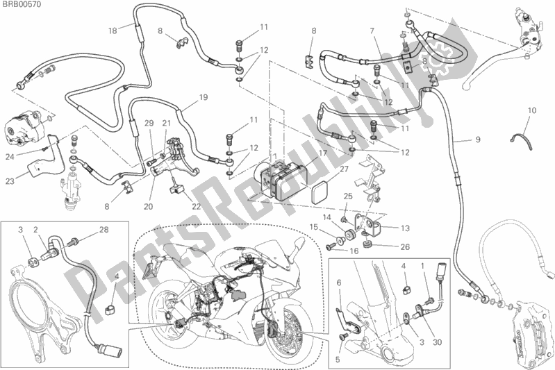 All parts for the Antilock Braking System (abs) of the Ducati Supersport 937 2017