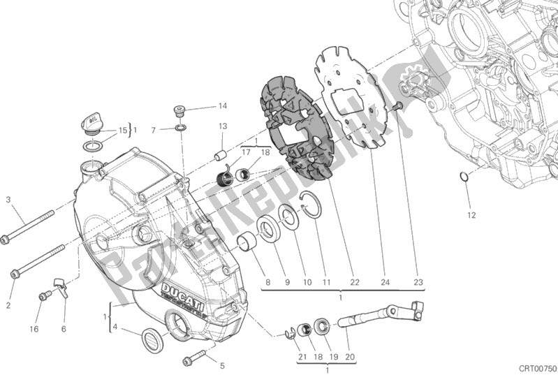 All parts for the Clutch Cover of the Ducati Supersport 937 2017