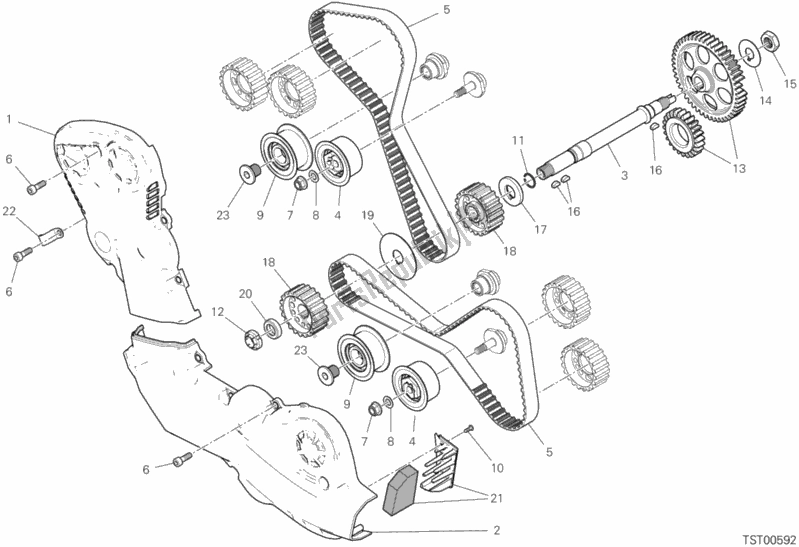 All parts for the Distribuzione of the Ducati Supersport 937 2017