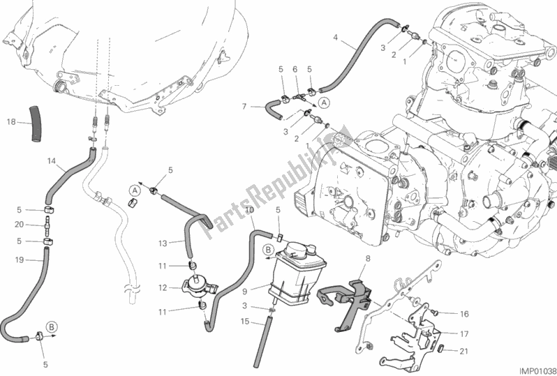 Todas las partes para Bote De Tubería De Aire Caliente de Ducati Supersport 937 2017