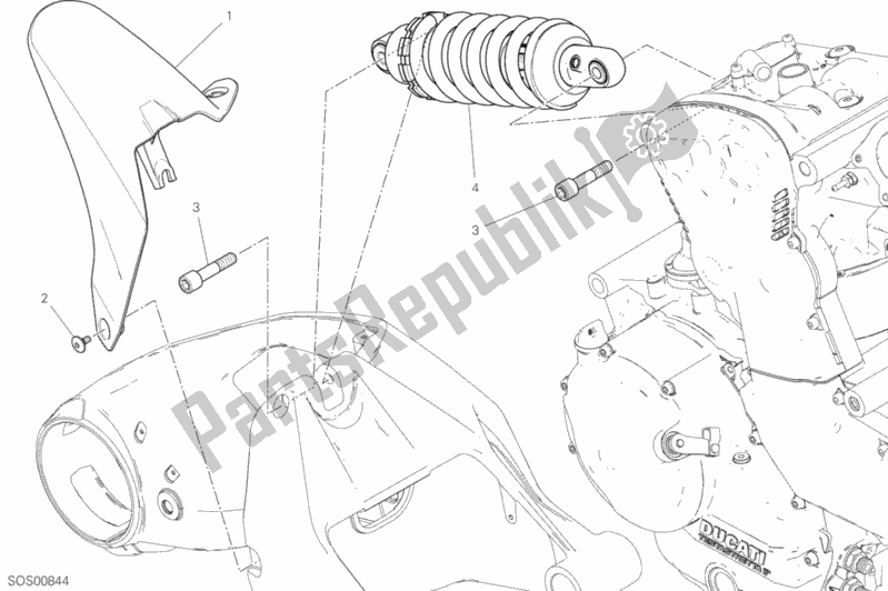 All parts for the Sospensione Posteriore of the Ducati Supersport 937 2017