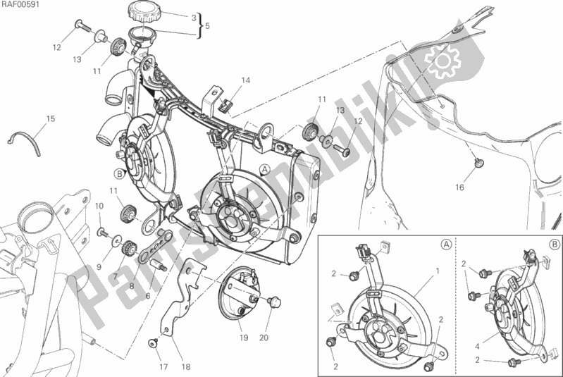 Toutes les pièces pour le Refroidisseur D'eau du Ducati Supersport 937 2017