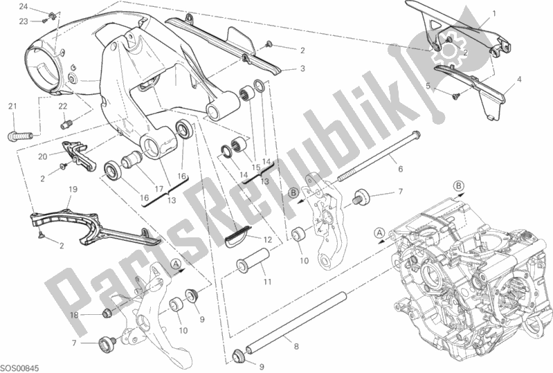 Alle onderdelen voor de 28a - Forcellone Posteriore van de Ducati Supersport 937 2018