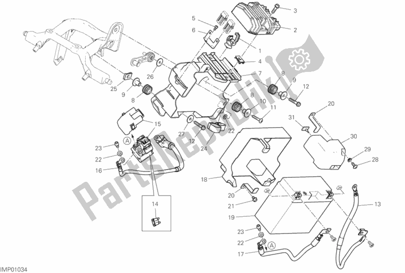 Alle onderdelen voor de Batterijhouder van de Ducati Supersport 937 2018