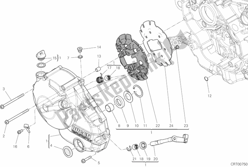 All parts for the Clutch Cover of the Ducati Supersport 937 2018