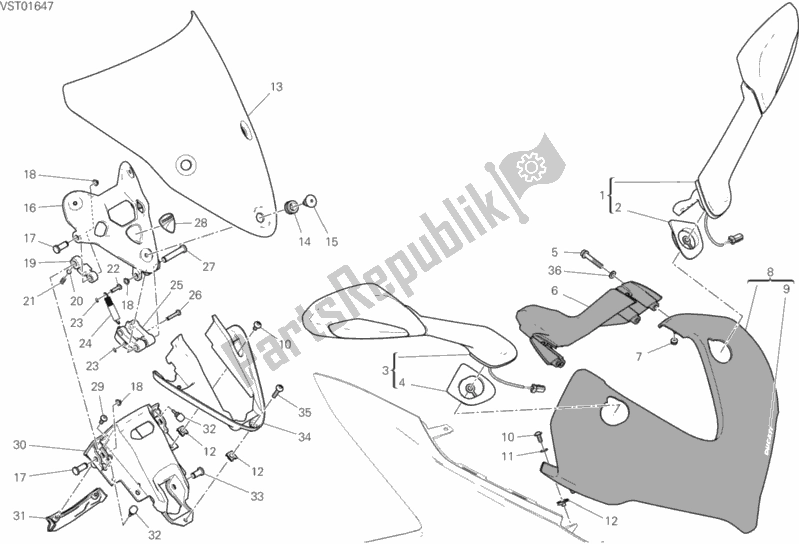 Tutte le parti per il Cuffia del Ducati Supersport 937 2018