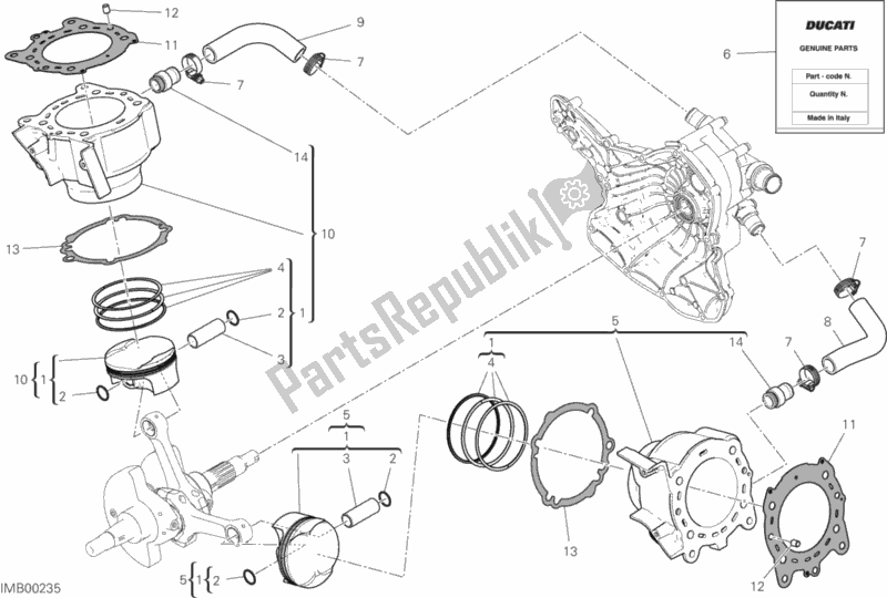 Tutte le parti per il Cilindri - Pistoni del Ducati Supersport 937 2018