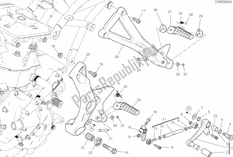 Toutes les pièces pour le Repose-pieds, Gauche du Ducati Supersport 937 2018