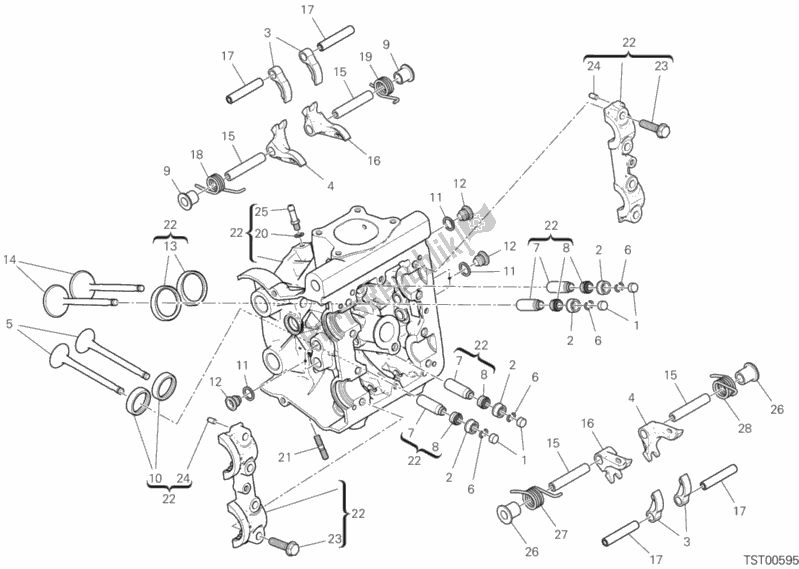 All parts for the Horizontal Head of the Ducati Supersport 937 2018