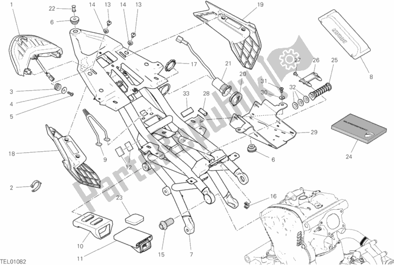 All parts for the Rear Frame Comp. Of the Ducati Supersport 937 2018