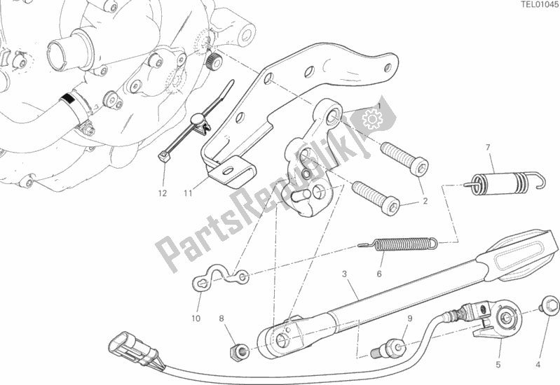 All parts for the Side Stand of the Ducati Supersport 937 2018