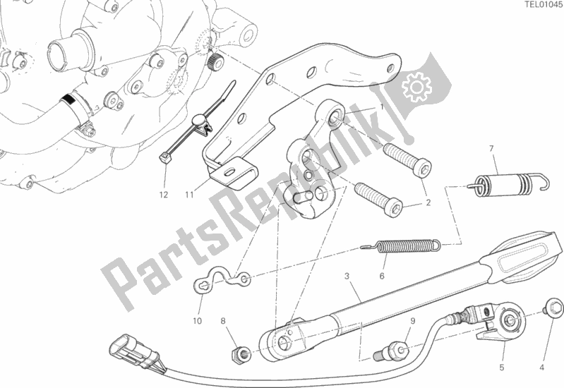 All parts for the Side Stand of the Ducati Supersport 937 2018