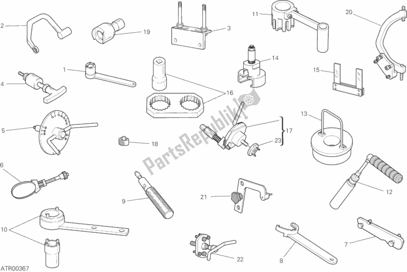 All parts for the Workshop Service Tools (engine) of the Ducati Supersport 937 2018