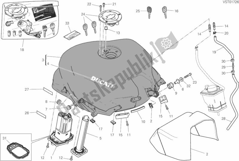 Alle onderdelen voor de 032 - Brandstoftank van de Ducati Supersport 937 2019