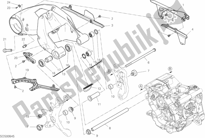 Alle onderdelen voor de 28a - Forcellone Posteriore van de Ducati Supersport 937 2019