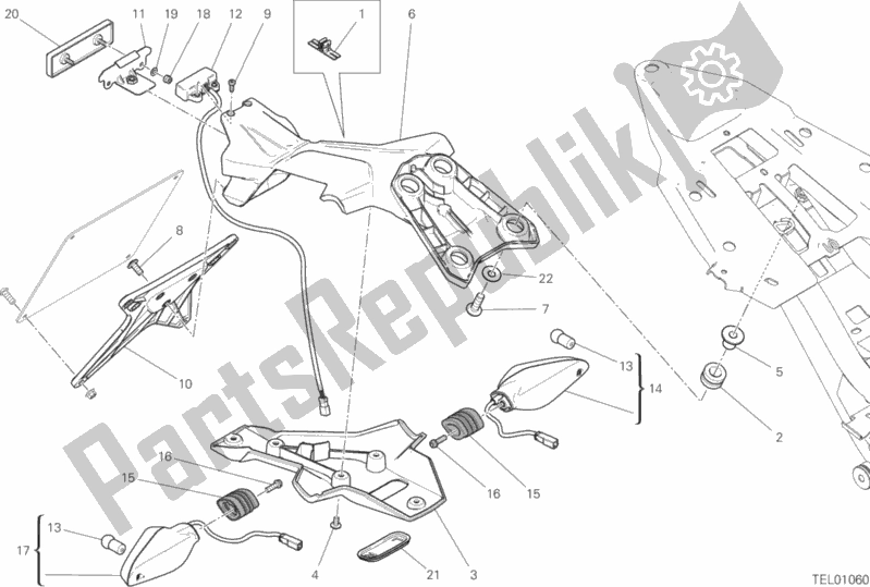 Todas las partes para 28b - Soporte De Placa de Ducati Supersport 937 2019