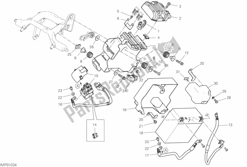Alle onderdelen voor de Batterijhouder van de Ducati Supersport 937 2019