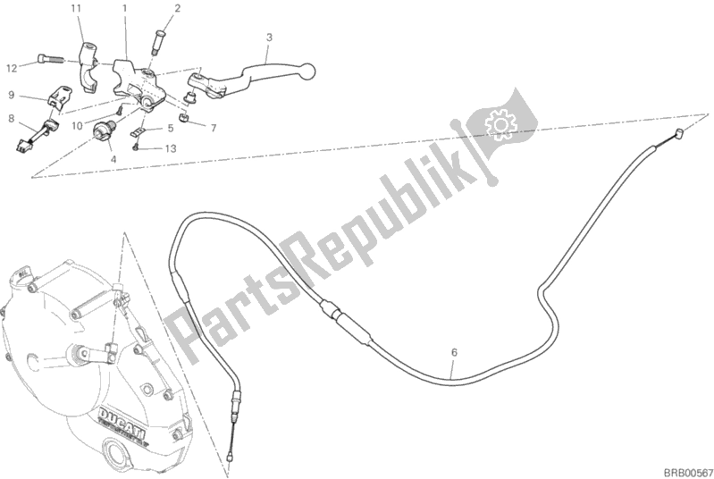 Alle onderdelen voor de Koppeling Controle van de Ducati Supersport 937 2019