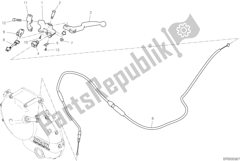 Alle onderdelen voor de Koppeling Controle van de Ducati Supersport 937 2019