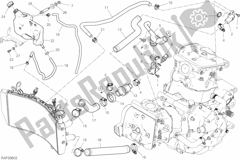 All parts for the Cooling System of the Ducati Supersport 937 2019
