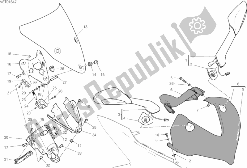 Tutte le parti per il Cuffia del Ducati Supersport 937 2019