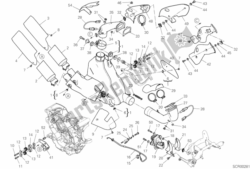 All parts for the Exhaust System of the Ducati Supersport 937 2019