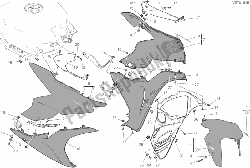 Tutte le parti per il Carenatura del Ducati Supersport 937 2019