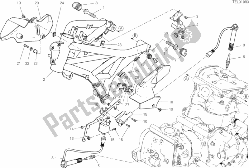 Tutte le parti per il Telaio del Ducati Supersport 937 2019