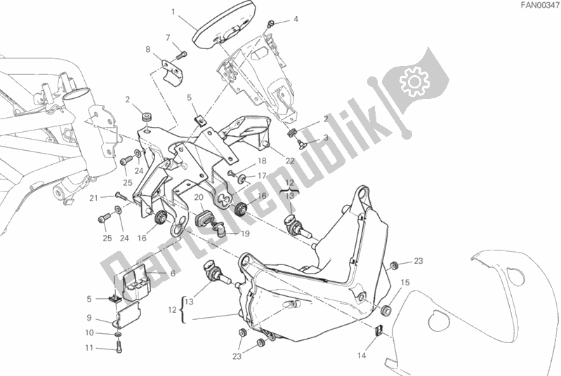 Alle onderdelen voor de Koplamp van de Ducati Supersport 937 2019