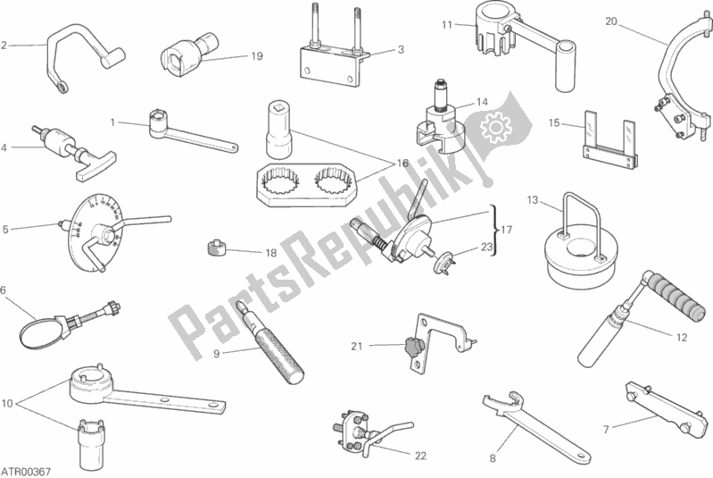 Alle onderdelen voor de Werkplaatsgereedschap (motor) van de Ducati Supersport 937 2019