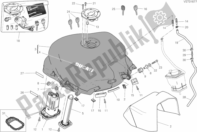 All parts for the 032 - Fuel Tank of the Ducati Supersport 937 2020